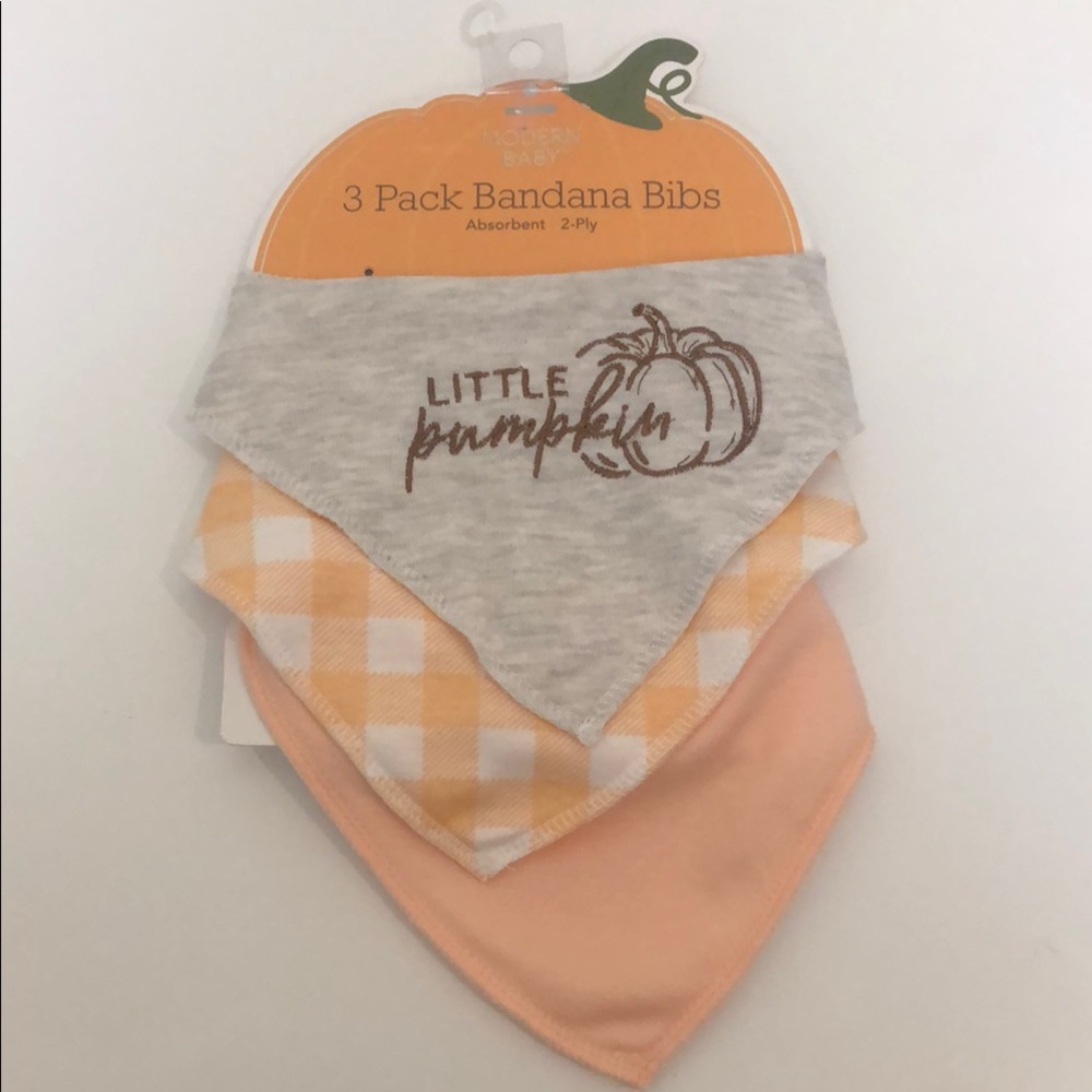 Modern baby nwt Bandana Bibs Halloween fall harvest pumpkin 3 pack